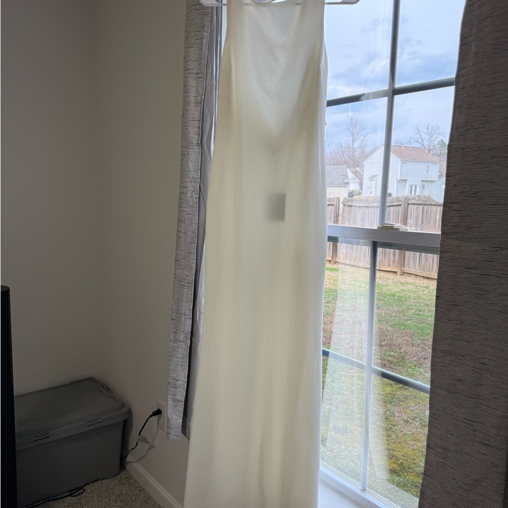 Lulu's Elegant Cream Maxi Dress
